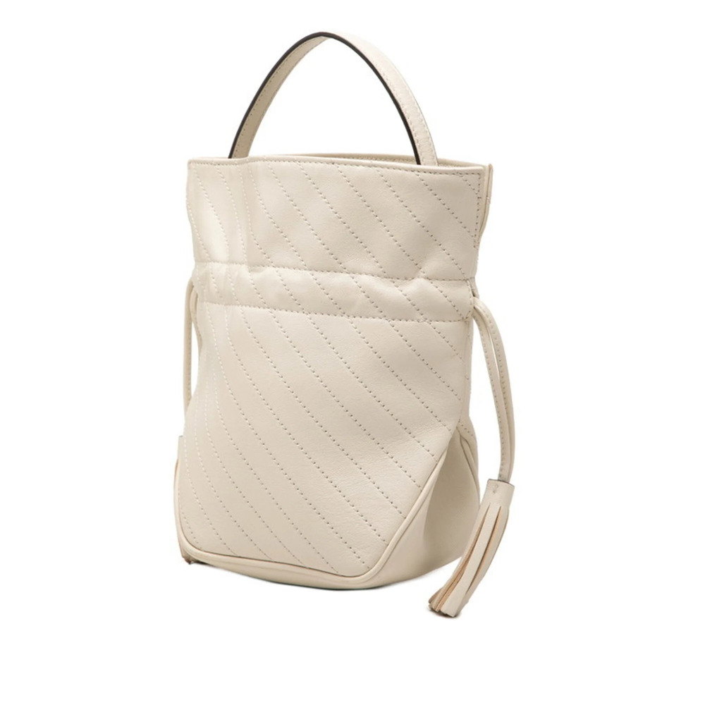 GUCCI Authentic White Leather Shoulder Bag - Picture 2 of 6